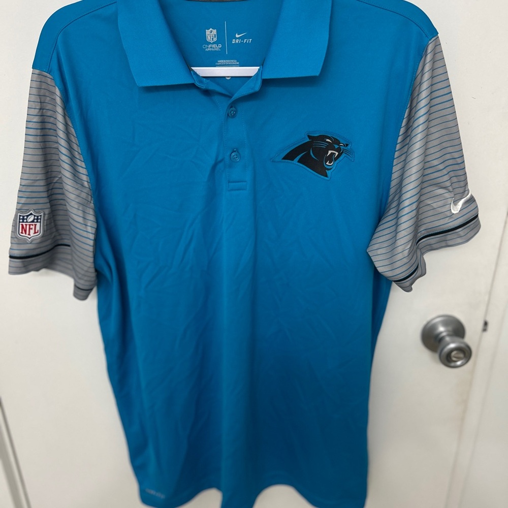 Carolina panthers Nike polo Shirt  Golf DRI-Fit NFL Licensed On Field Apparel LG